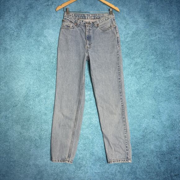 Vintage 90s Levi’s 512 Women’s Jeans High Waist Slim Tapered Sz 9 Jr S Blue - Picture 1 of 14